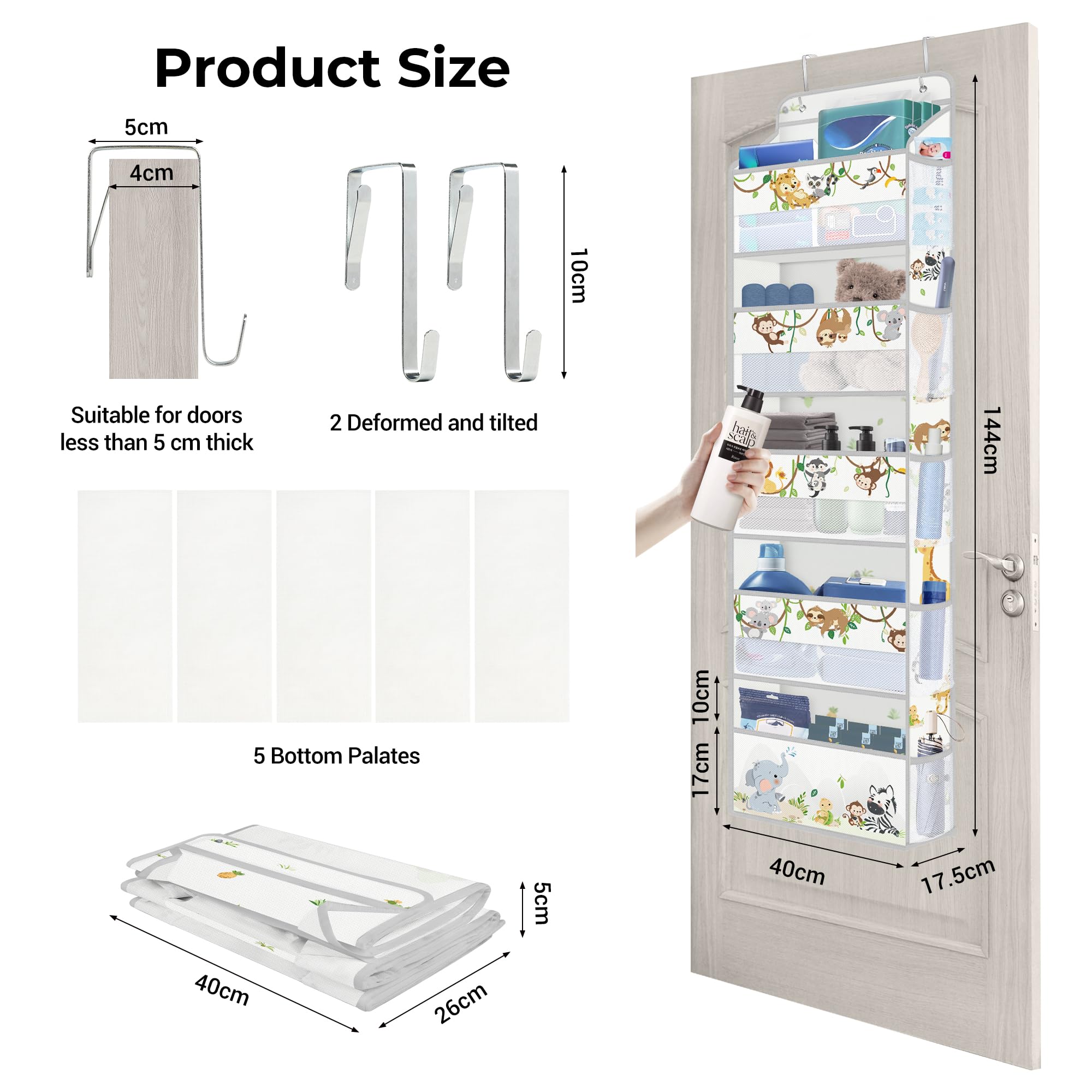 Clastyle Elephant Lion organizer highlights five pockets for small items like brushes and wipes.