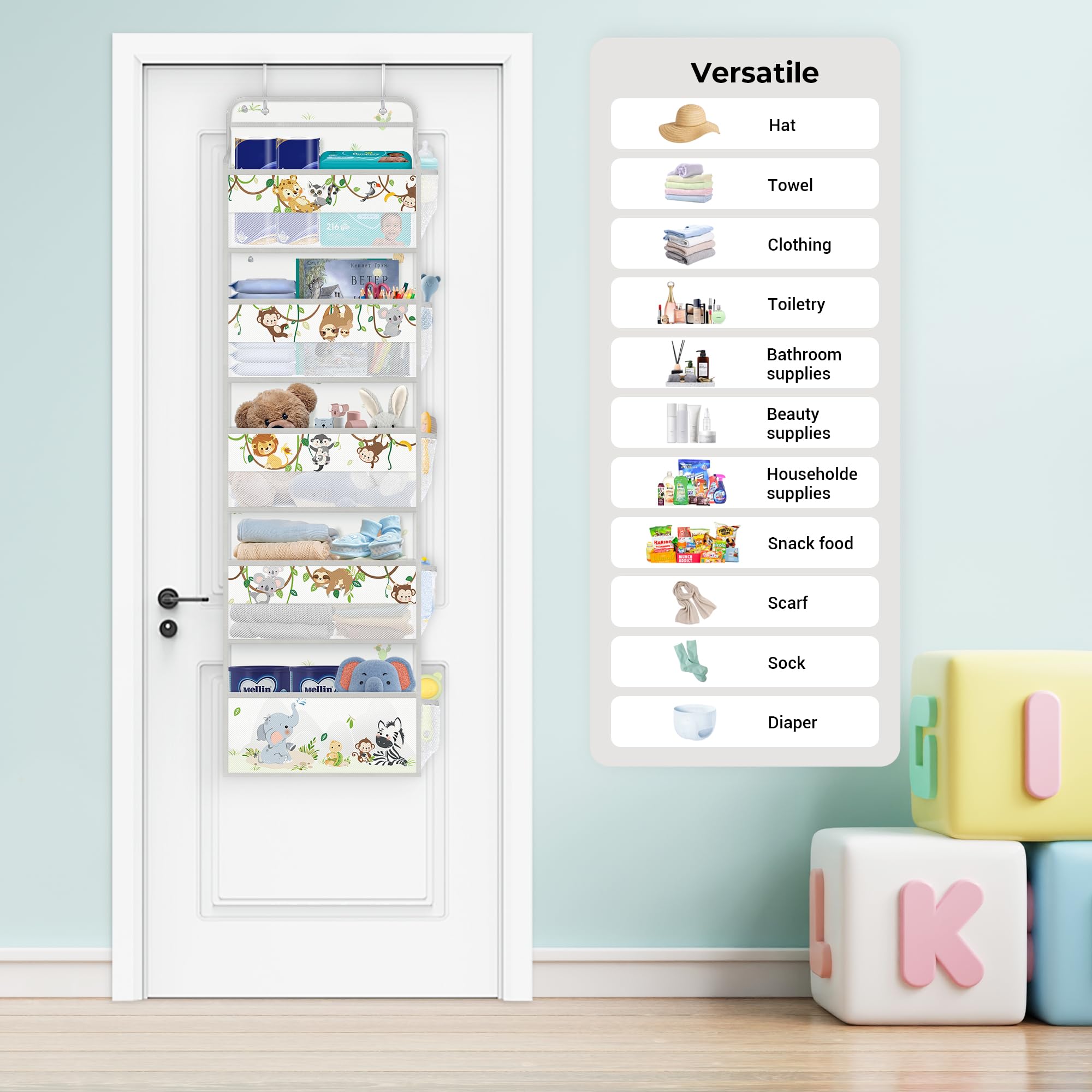 Clastyle door organizer visual mesh window helps identify items quickly behind a door.