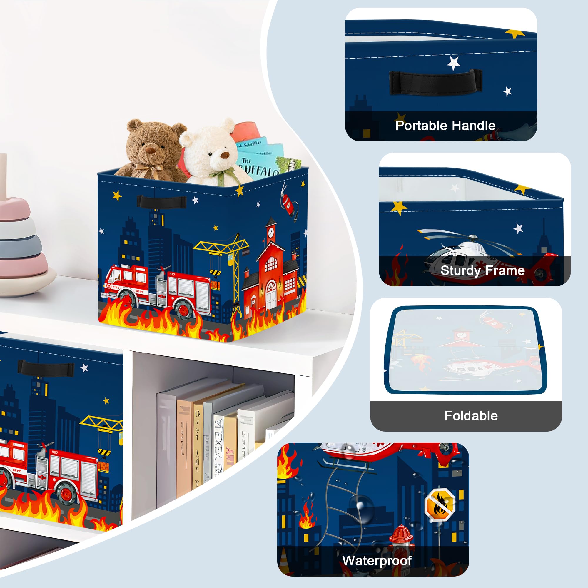 Clastyle foldable storage bin stands independently for versatile placement.