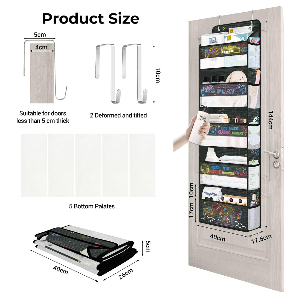 Clastyle Game Over the Door Organizer easy assembly with sturdy inserts for quick setup.