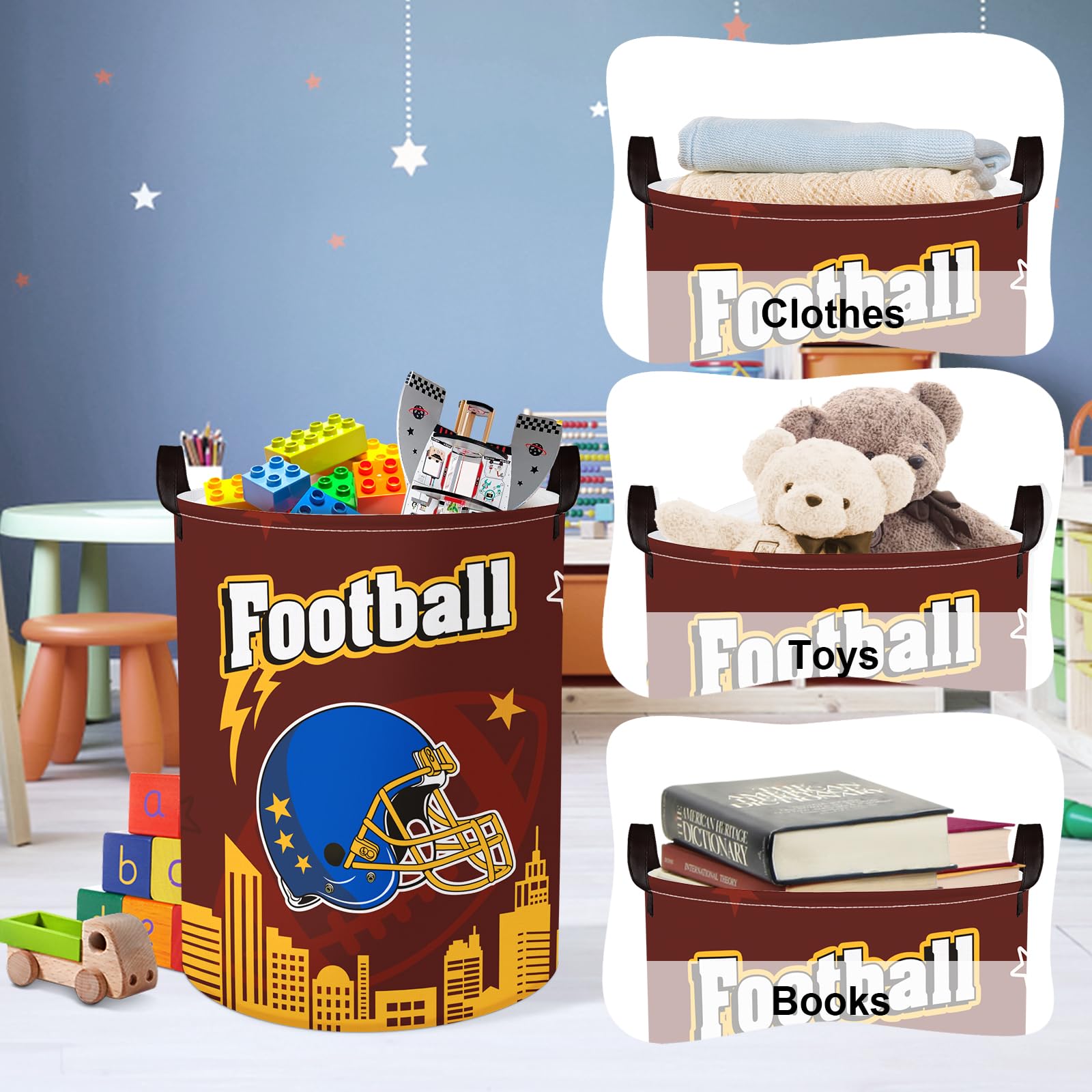 Clastyle Large Toy Basket front view illustrates easy access to toys and laundry items.