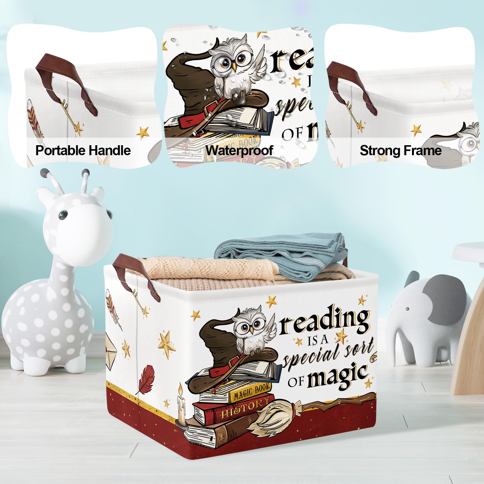 Clastyle Magic Nursery Decor basket collapsible design for easy storage in small spaces.