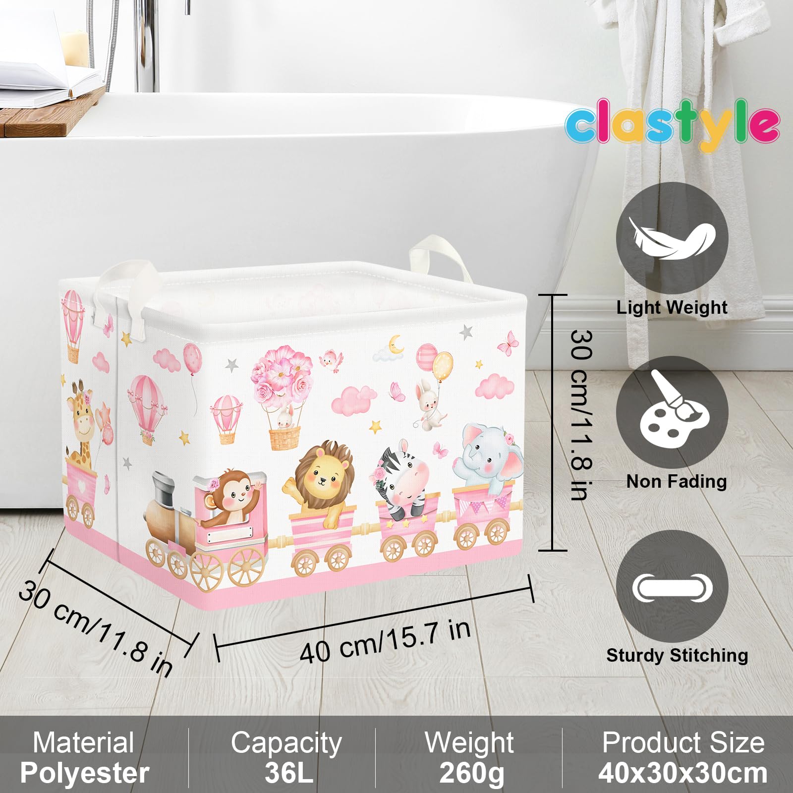 Clastyle metal frame bin with handle provides sturdy portable storage