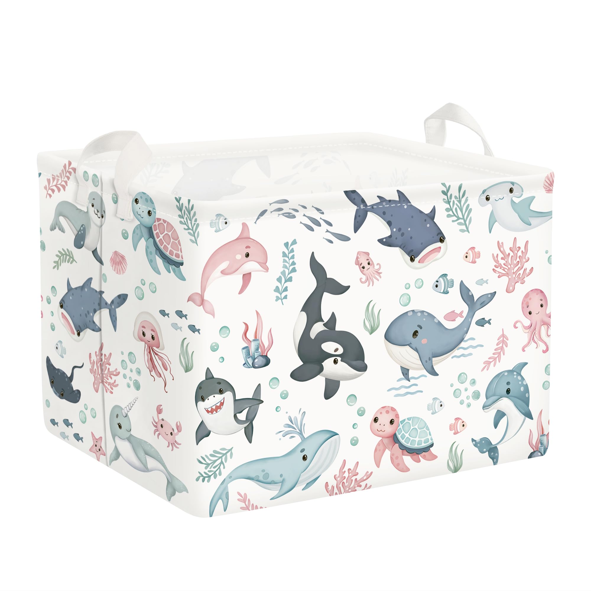 Clastyle Ocean Animal Basket shark open for easy toy storage