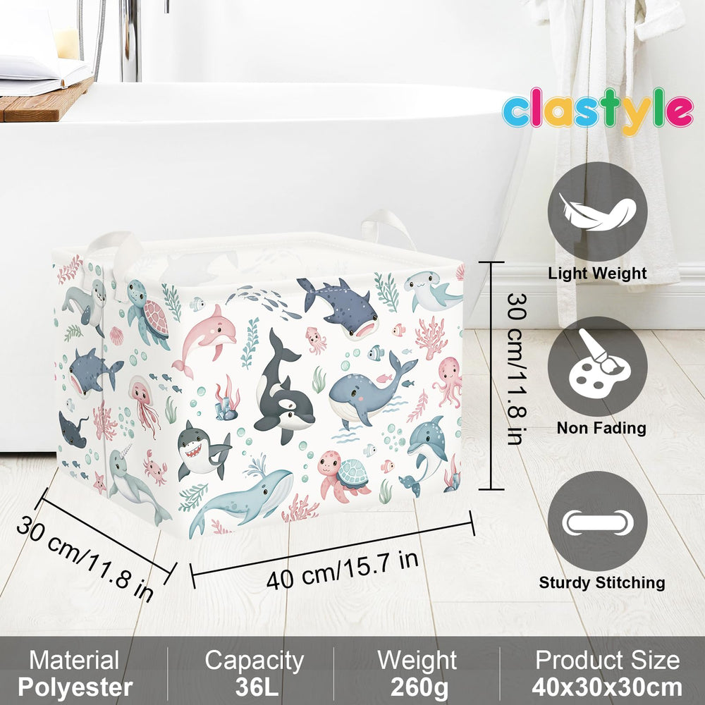 Clastyle Ocean Animal Basket waterproof coating for quick wipe cleaning