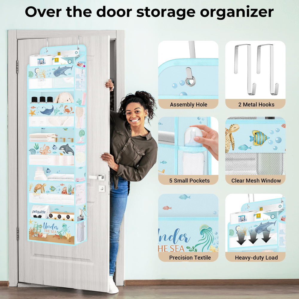 Clastyle Ocean Animals extensible hooks protect door surfaces during use.