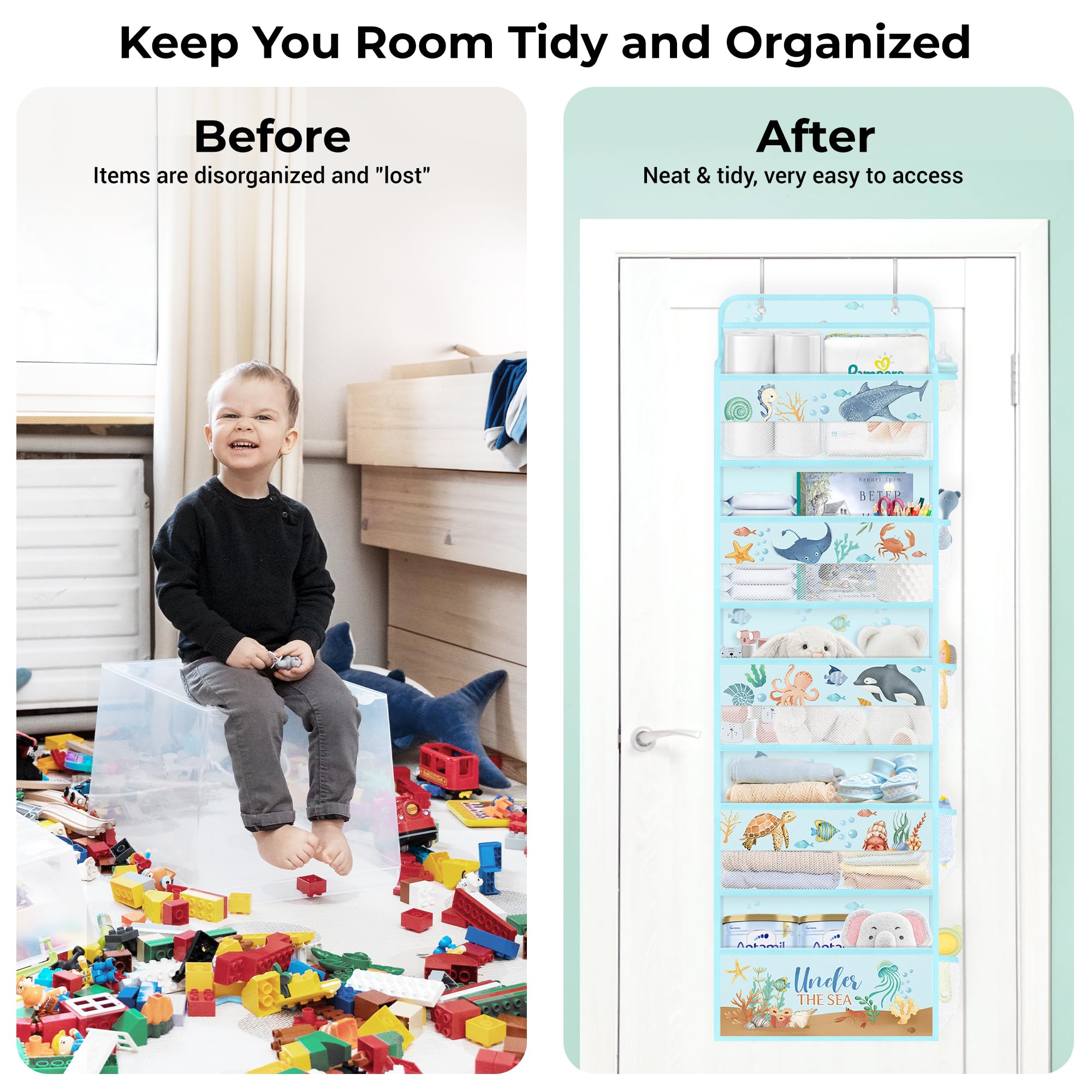 Clastyle Ocean Animals versatile organizer for nursery and bathroom storage.