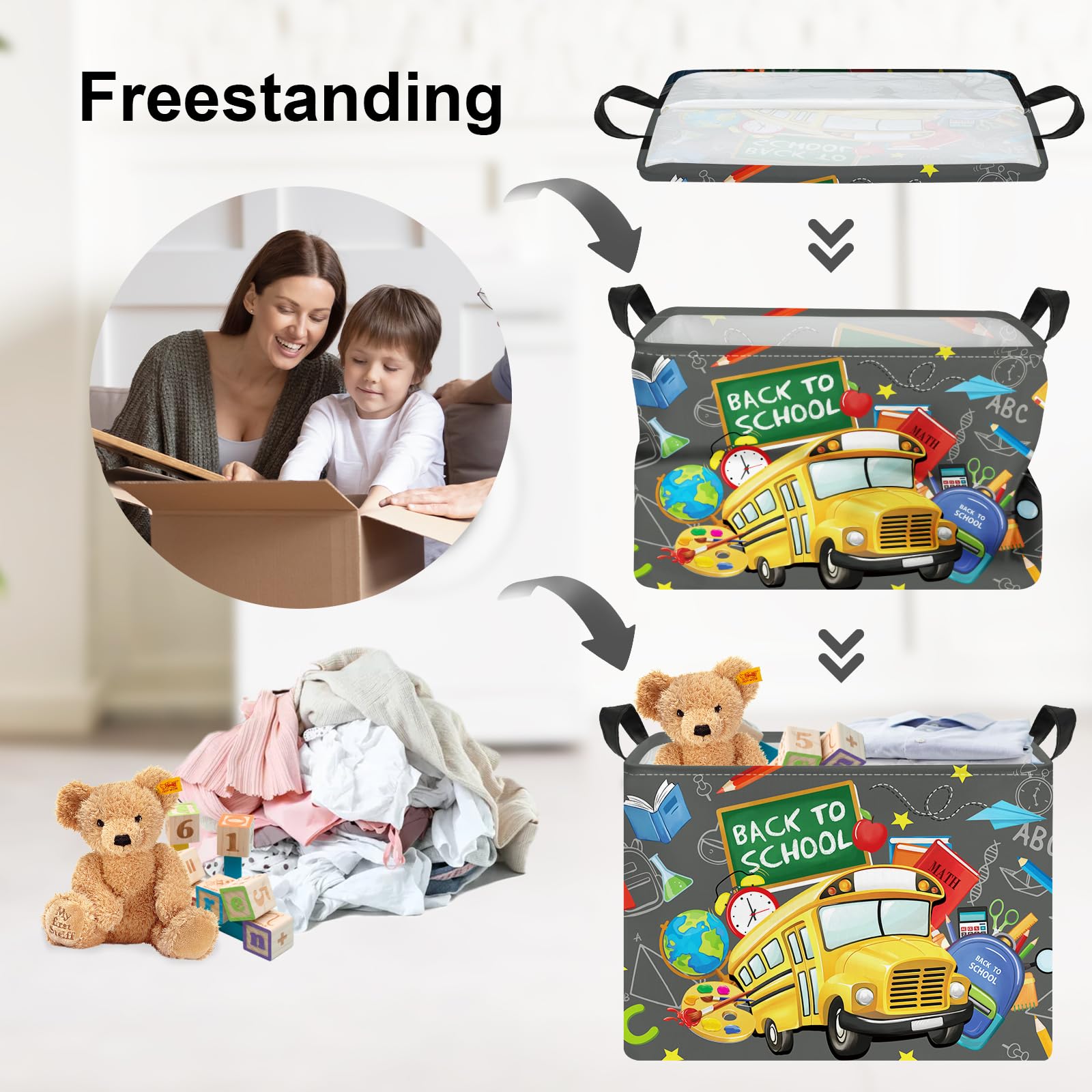 Clastyle organizer shelf bin gray for toys and school supplies.