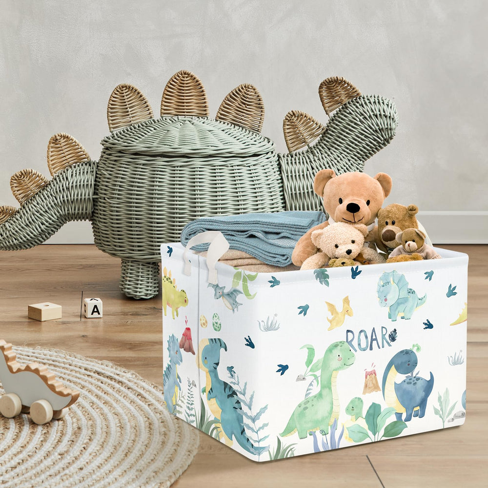 Clastyle rectangular collapsible storage cube ready to tuck away when not in use.