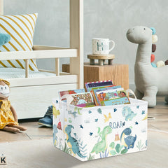 Clastyle rectangular shelf bin with handle is easy to carry.