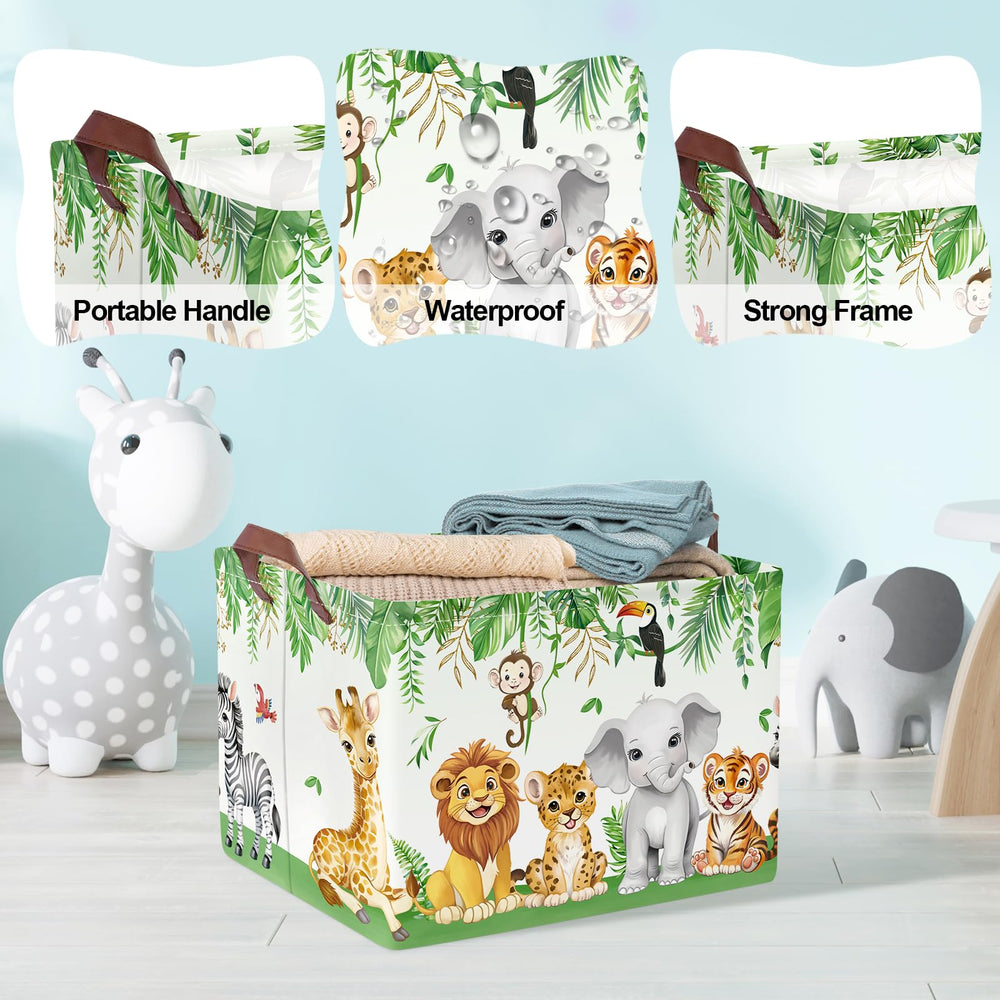 Clastyle Safari basket on a green shelf doubles as a decor accent.