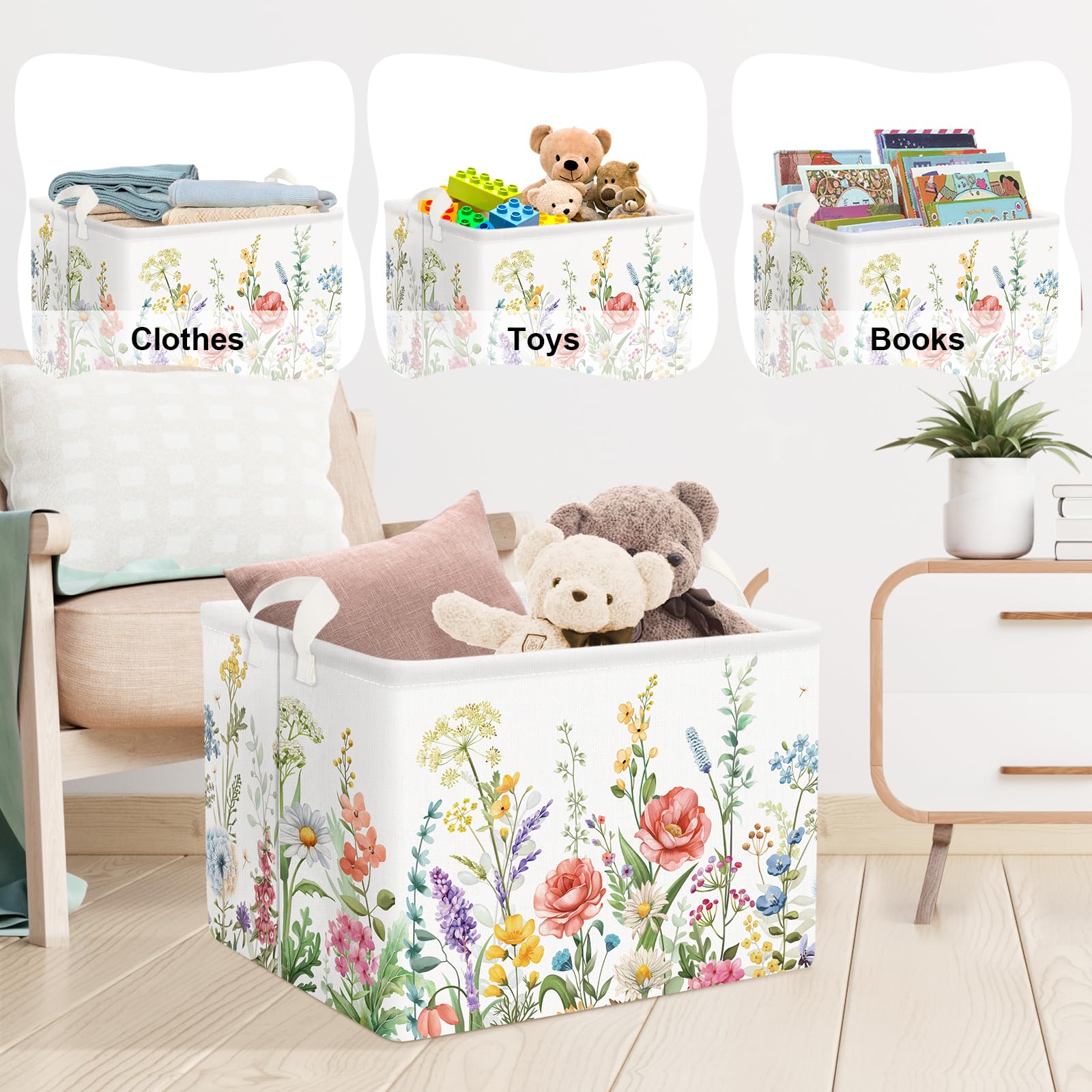 Clastyle large 36L capacity for books and plush toys neatly stored