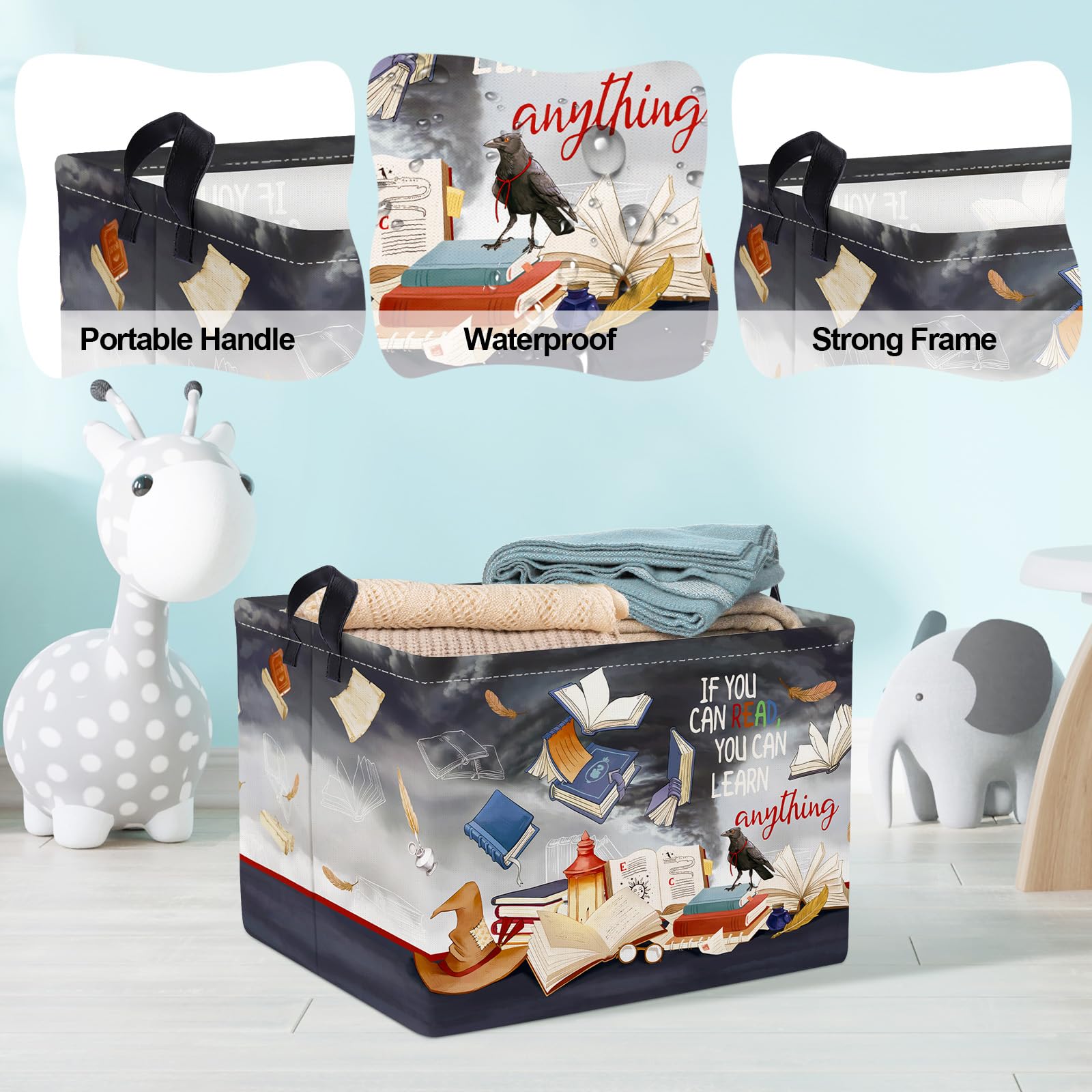 Clastyle toy bin with soft sides is easy for kids to carry.