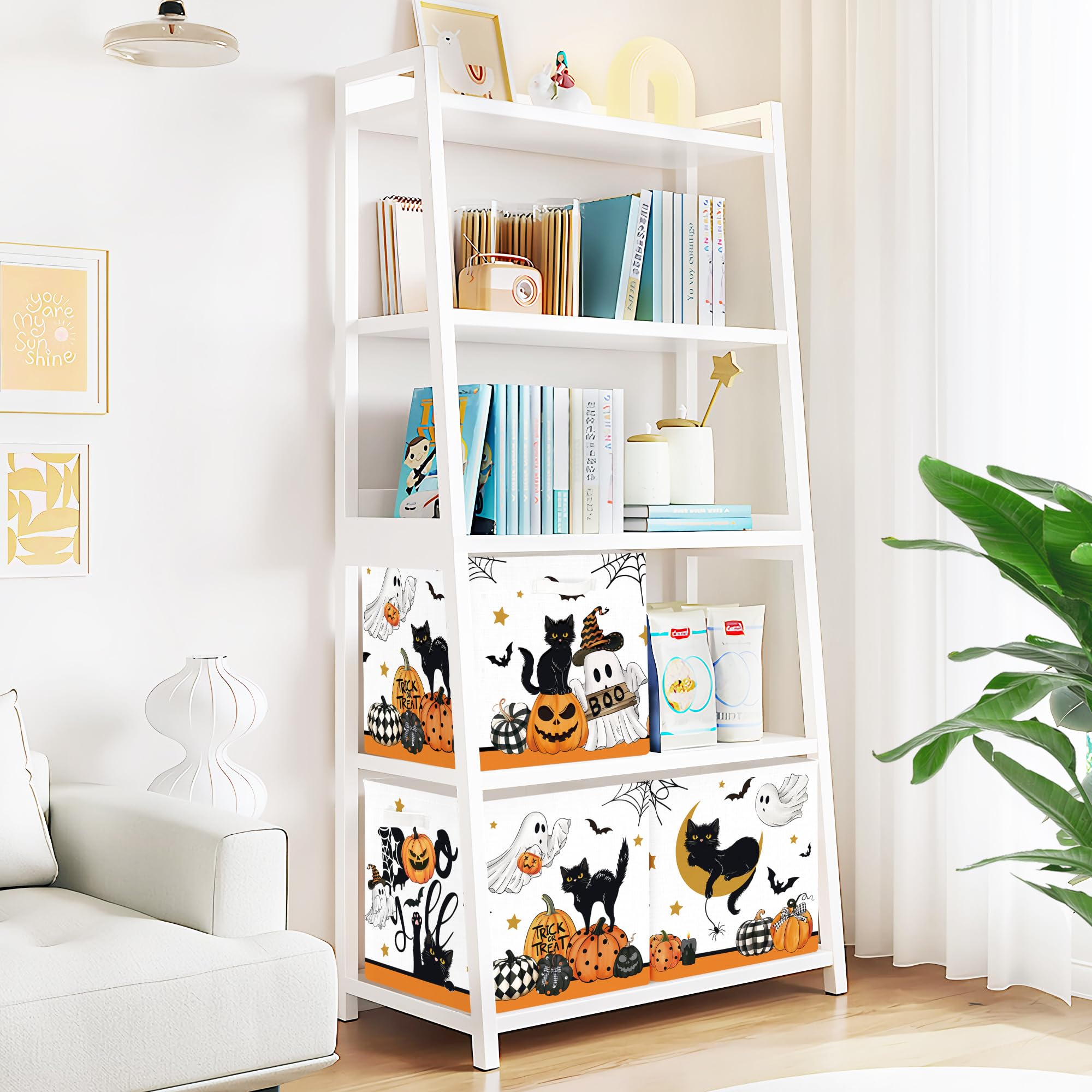 Clastyle Spooky Halloween black cat design cube fits Kallax shelves.