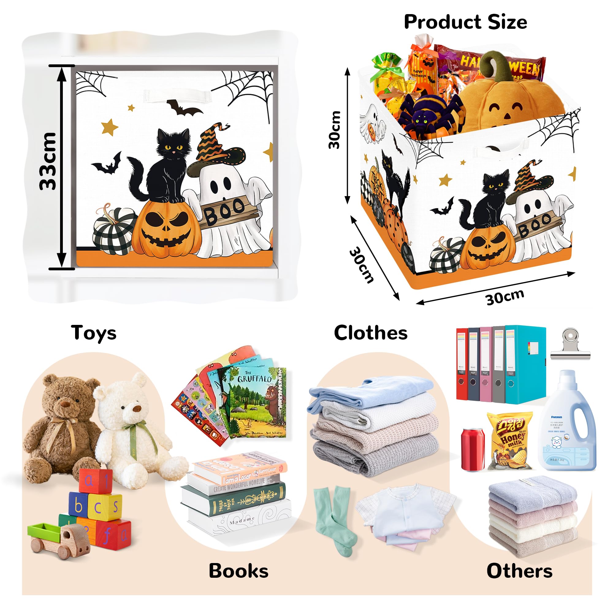 Clastyle Spooky Halloween ghost design cube aids quick cleanup after play.