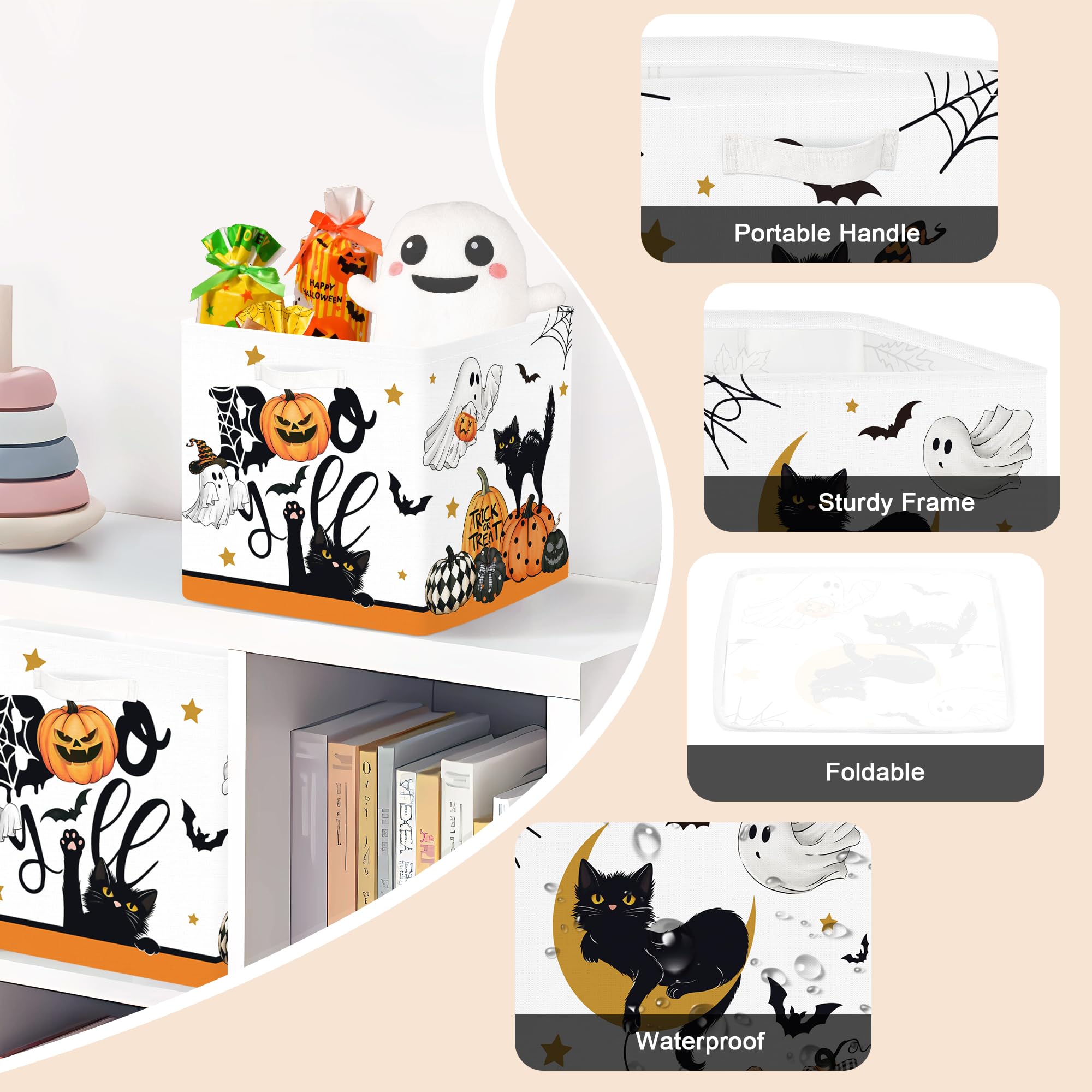 Clastyle Spooky Halloween cube with PE coating cleans easily.