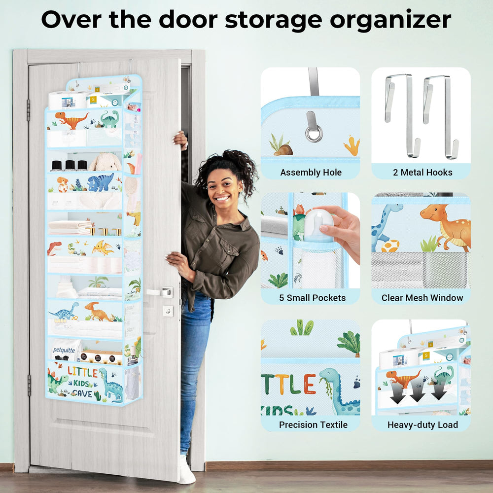 Clastyle thick nonwoven fabric organizer offers breathability and durable storage behind doors.