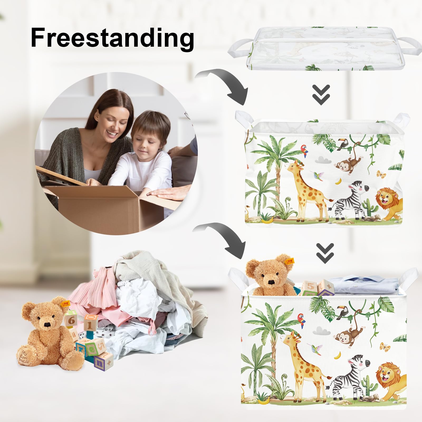 Clastyle Tropical Jungle Hamper palm tree detail adds playful nursery touch