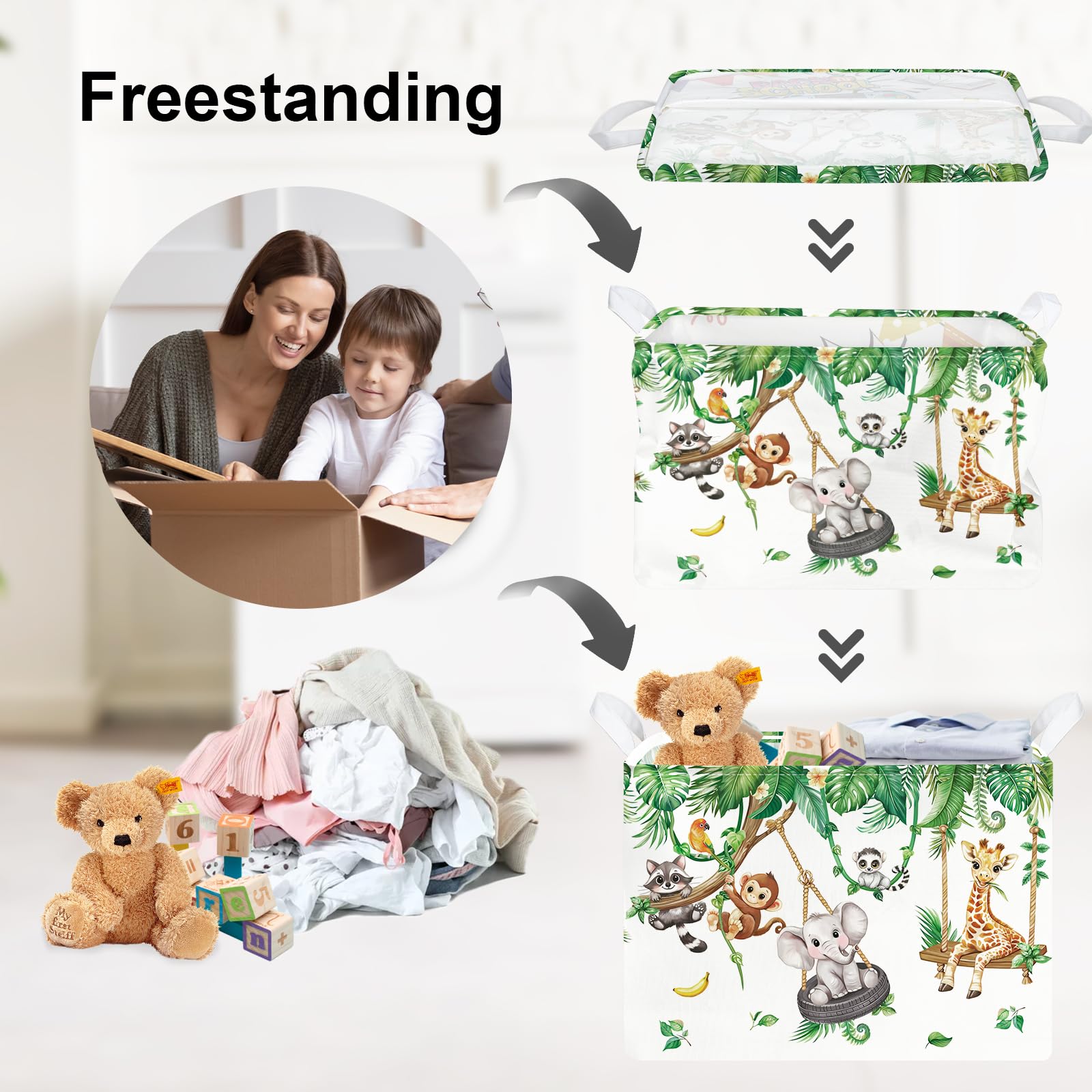 Clastyle Vine Animal elephant design bin ideal for clothes and plush toys