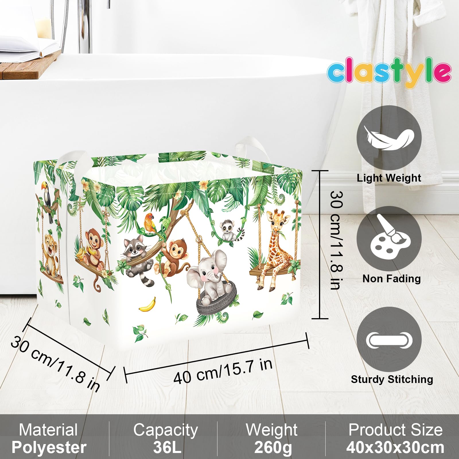 Clastyle Vine Animal soft-sided bin gentle for little hands to carry