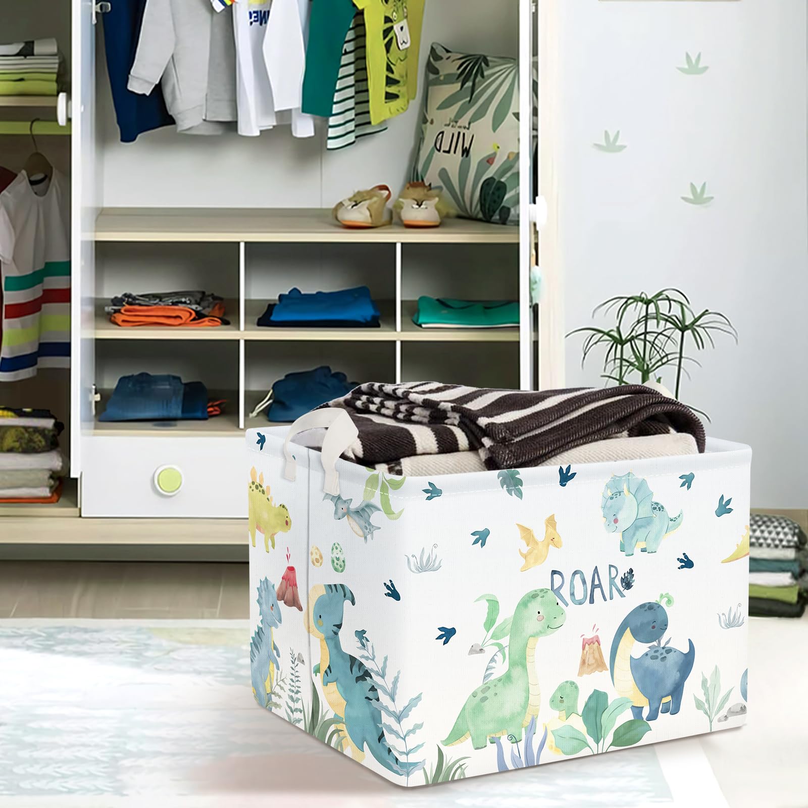 Clastyle volcano palm leaf storage bin design ideal for playful organizing in kids spaces.