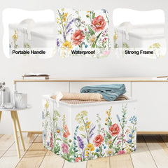 Clastyle soft-sided toddler-friendly storage bin in use