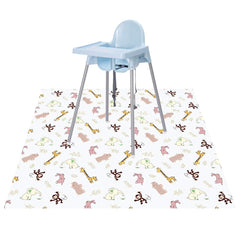 CLCROBD Baby Splat Floor Mat under high chair protects floors from spills.