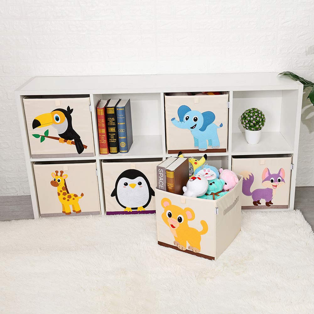 CLCROBD Butterfly cube bin in kids room keeps toys organized.