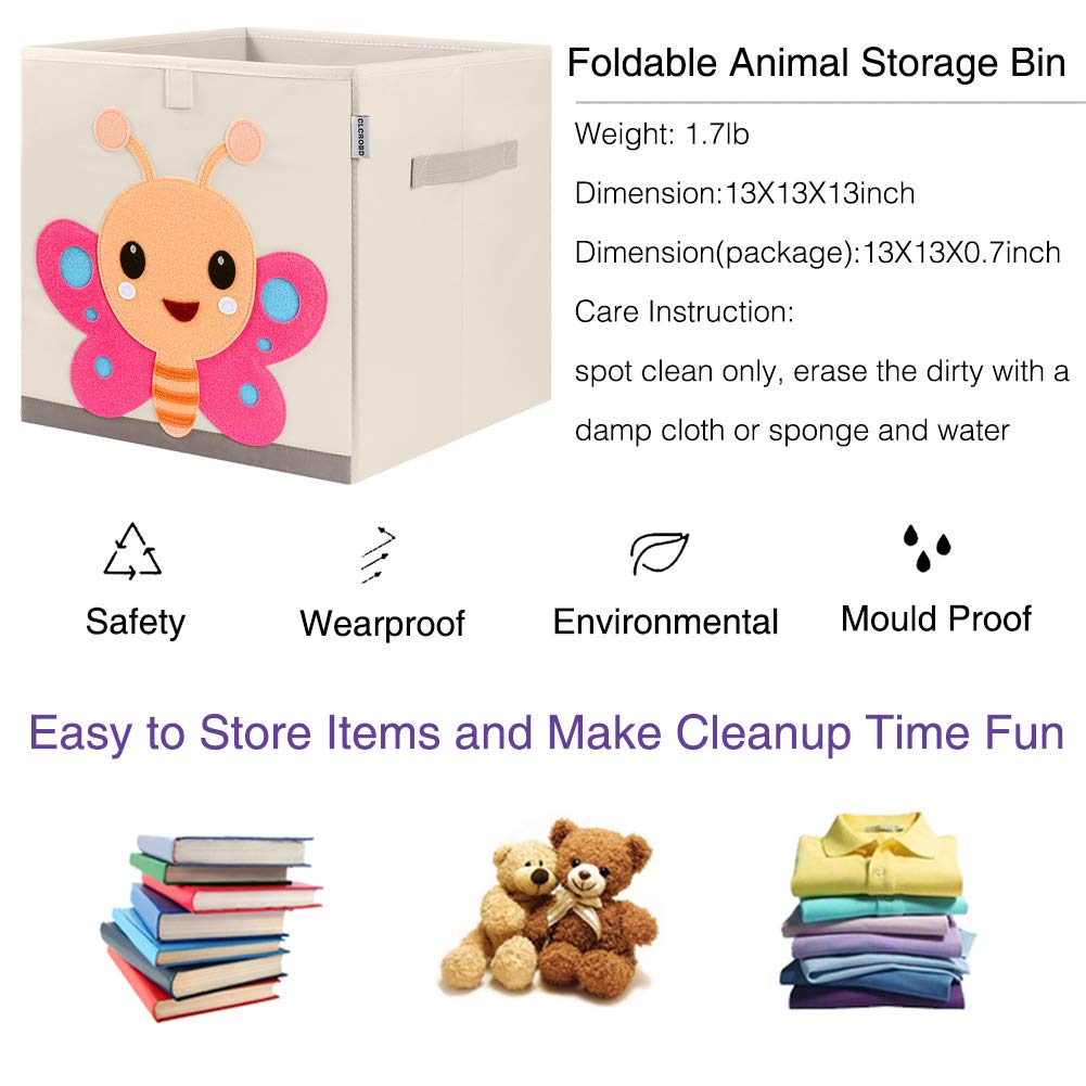 CLCROBD Butterfly cube bin open top enables simple toy loading.