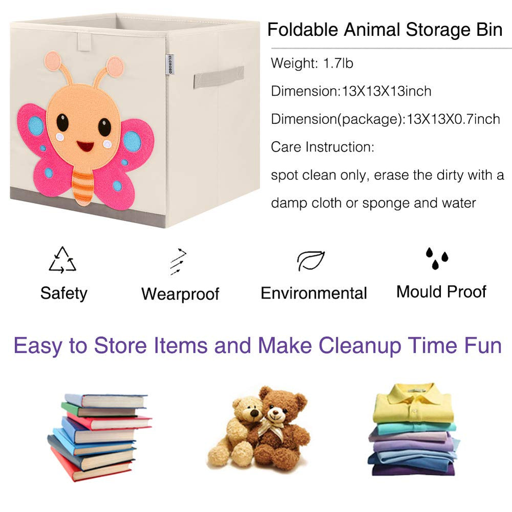 CLCROBD Butterfly cube bin open top enables simple toy loading.