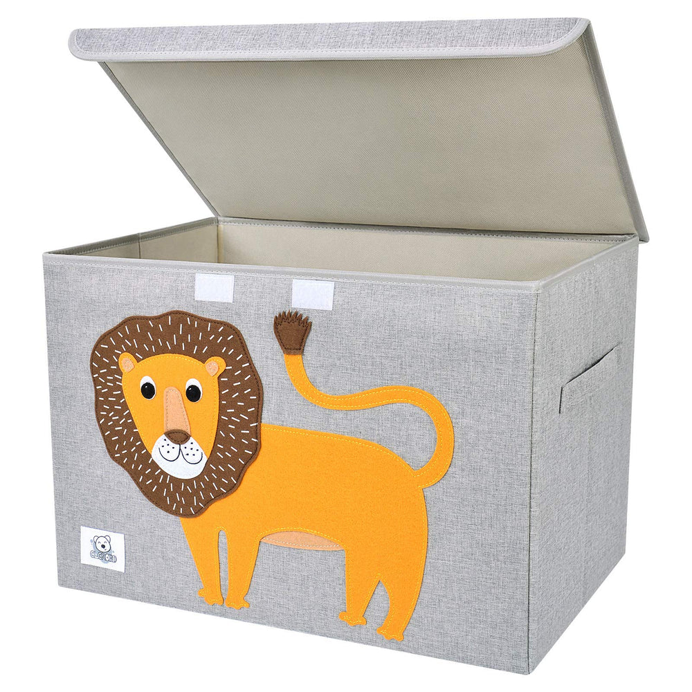 CLCROBD foldable toy chest lion front view for tidy play spaces