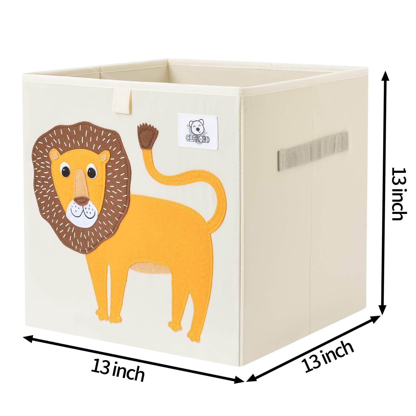 CLCROBD Lion cube bin side view showing sturdy handles for easy carry.