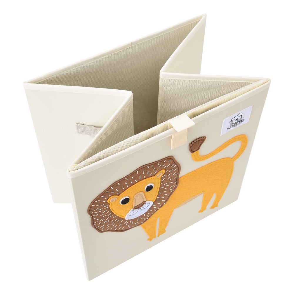 CLCROBD Lion cube bin folded flat for compact travel storage.