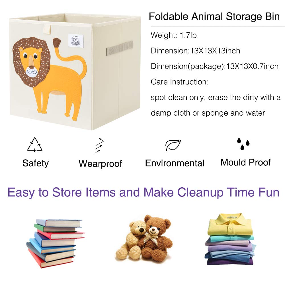 CLCROBD Lion cube bin open top showcasing easy access to toys.