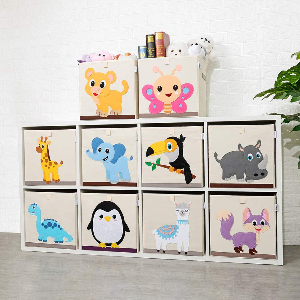 CLCROBD penguin cube bin in playroom demonstrates versatile storage