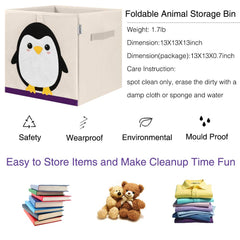 CLCROBD penguin cube bin open lid provides quick toy access