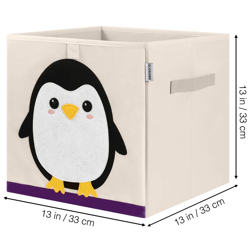 CLCROBD penguin cube bin side view helps keep small spaces neat