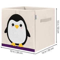 CLCROBD penguin cube bin side view helps keep small spaces neat