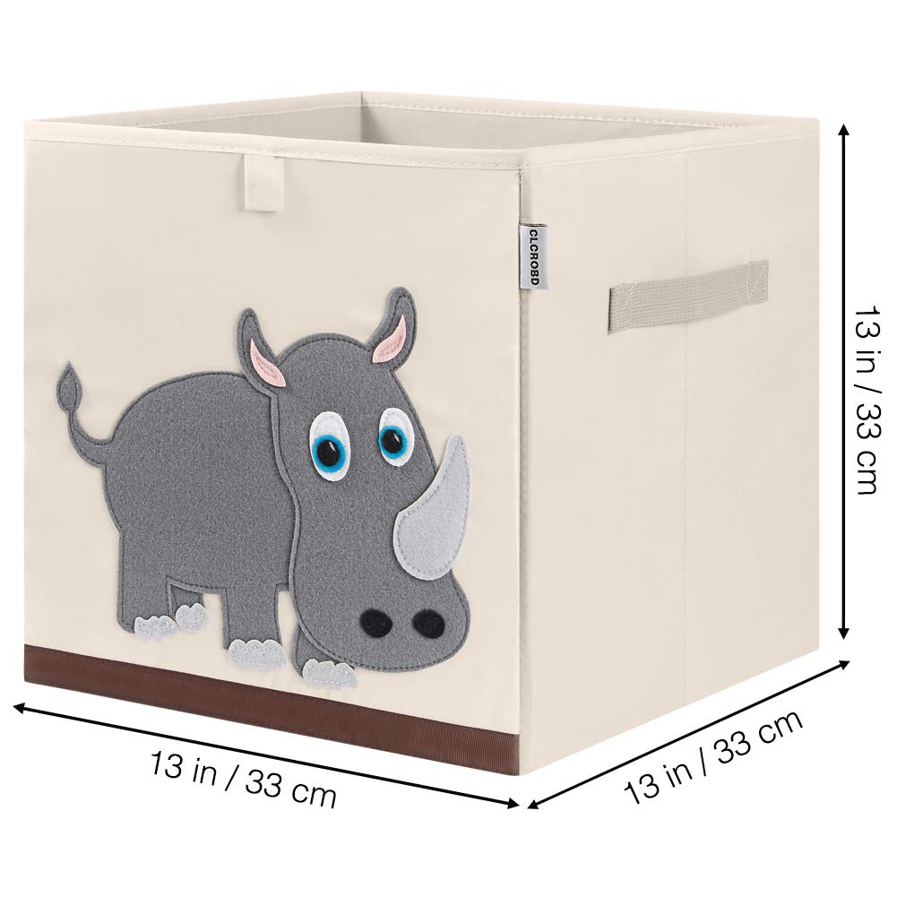 CLCROBD Rhino toy box with sturdy handles for easy transport.