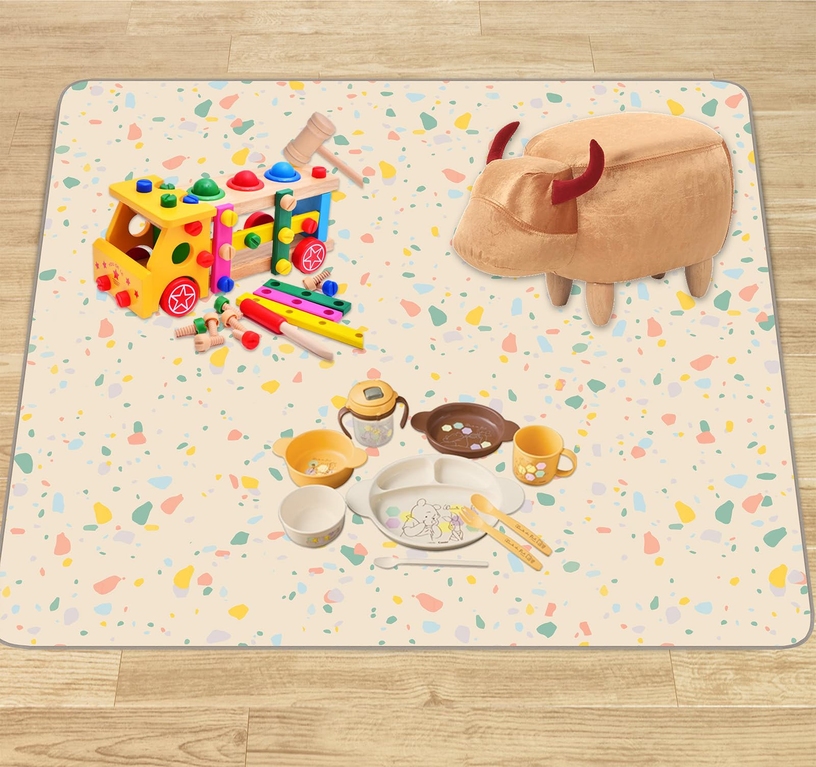 CLCROBD splat mat machine washable for easy cleaning.