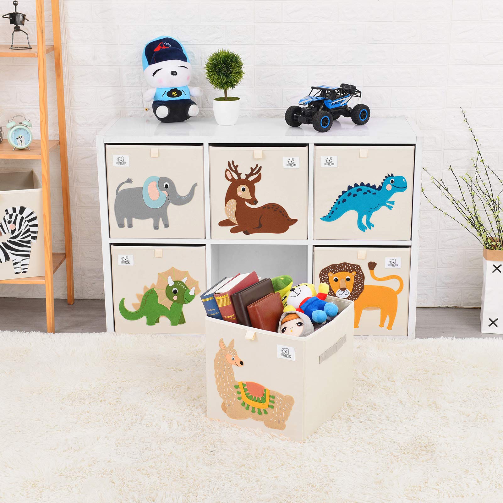 CLCROBD Zebra cube bin fits standard cubbies for tidy rooms.