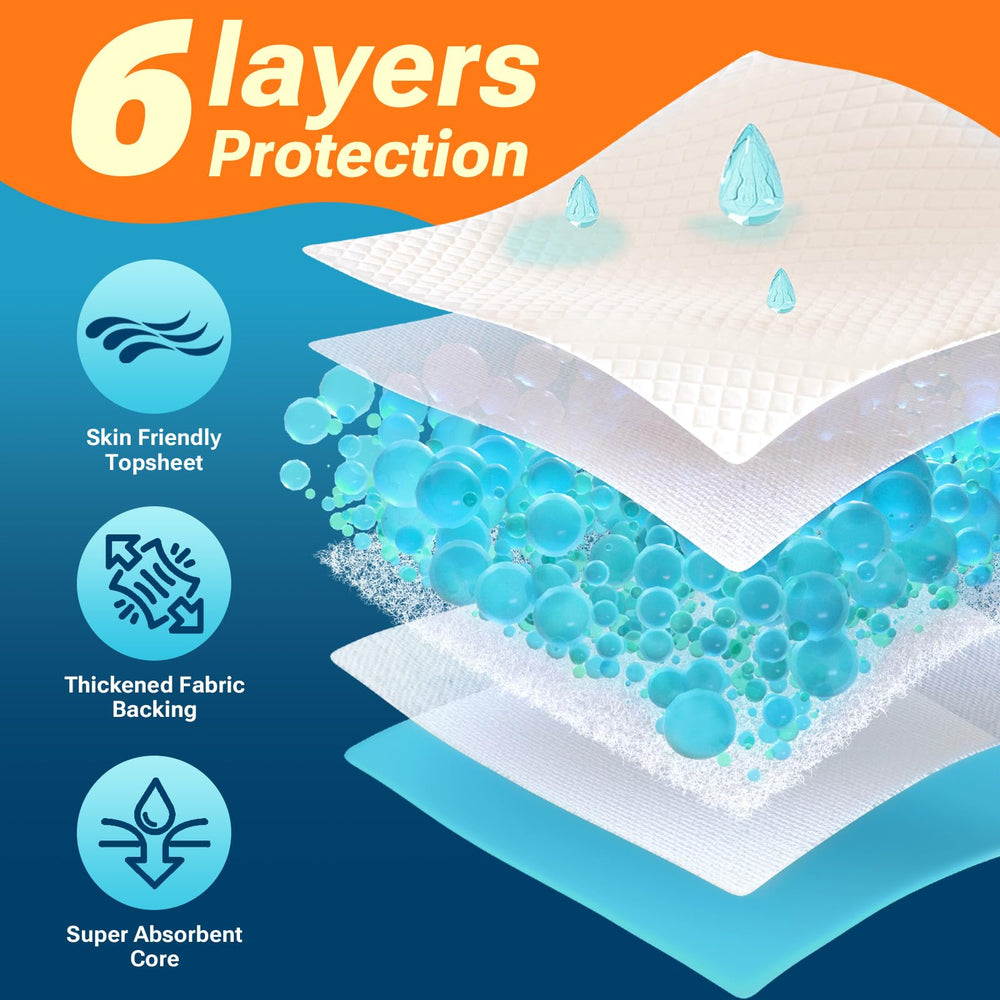 Clean Spaces bed pad with leak-proof design protects floors and furniture from spills.