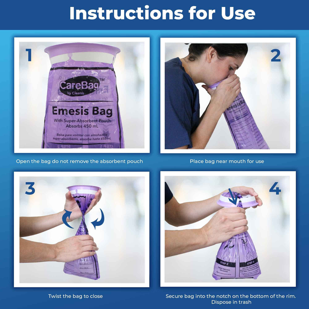 Cleanis Carebag large opening allows one-handed hold for simple use.