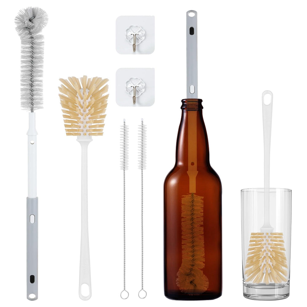 Cleansprite extendable bottle-cleaning brush reaching narrow openings with ease