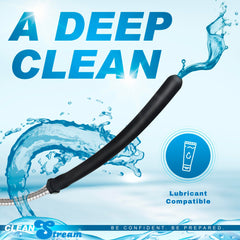 CleanStream Silicone Comfort Nozzle extended length reveals 10-inch reach for easier cleansing.