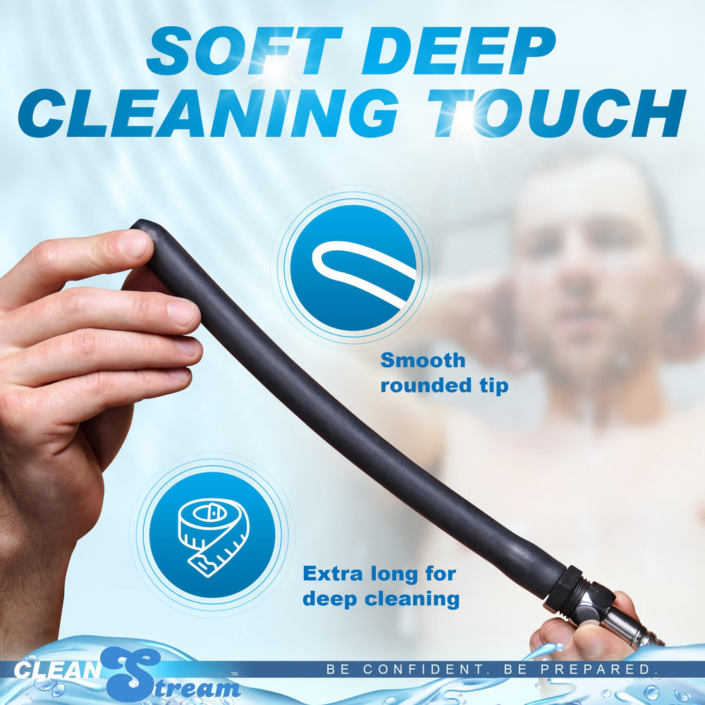 CleanStream universal fit demonstrates compatibility with CleanStream shower enema systems.