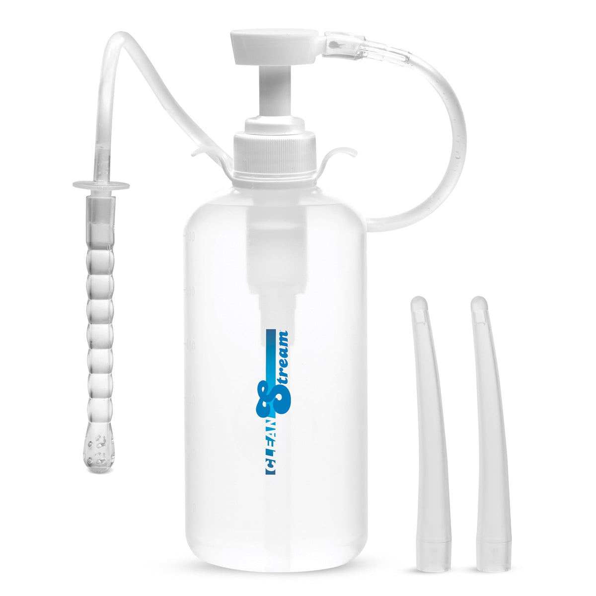 Cleanstream XL enema bottle with syringe pump for smooth liquid delivery