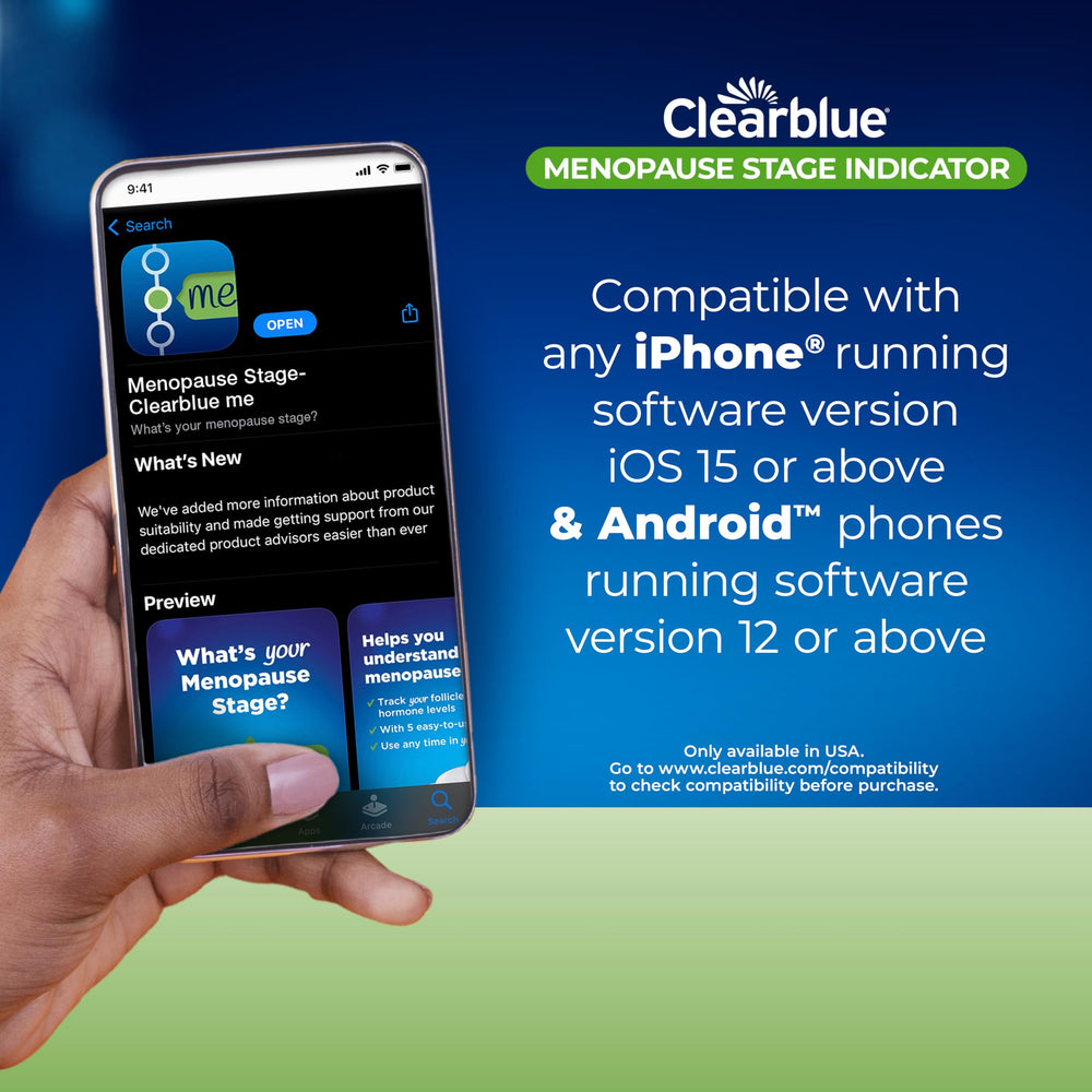 Personalized report showing likely menopause stage from Clearblue Me app