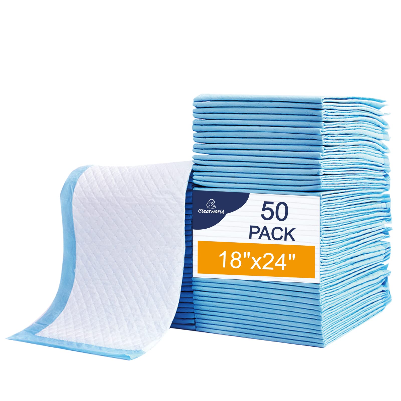 Clearworld 50-pack changing pad overview for portable, on-the-go diaper changes.