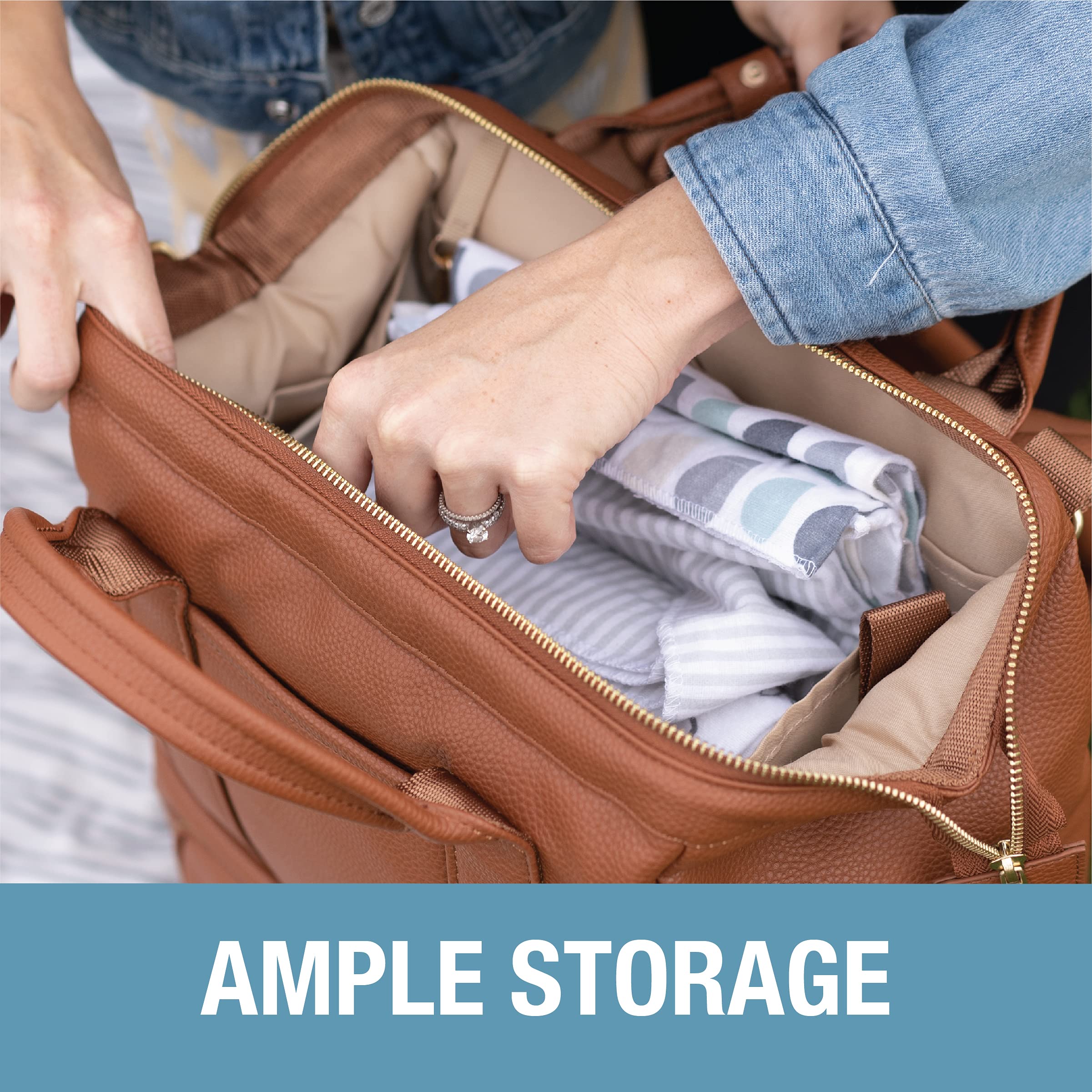 CleverMade Lily backpack bottom insulated pocket keeps bottles and snacks cool.